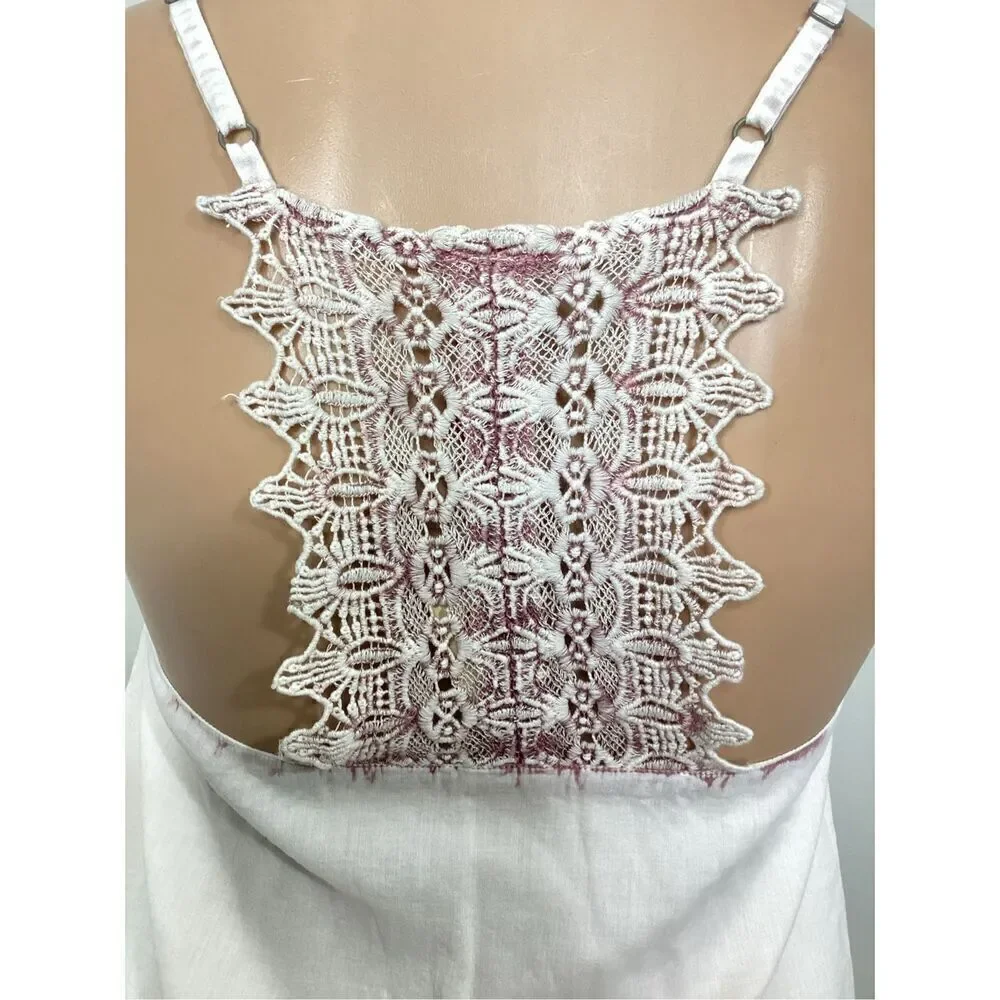 New. RAGA boho ivory/pink embroidered crop top. Small. Retails $109 - Picture 7 of 8